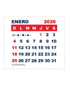 Calendario mignon 5x5 cm 2026 x50