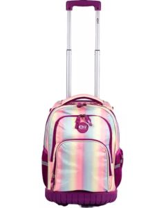 Mochila Con Carro 18' Violeta Arco Iris Pastel