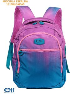 Mochila espalda 16' turquesa con lila