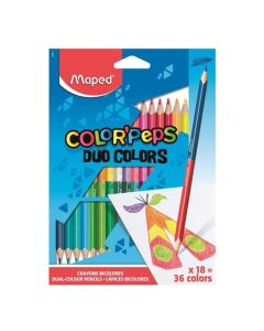 Lapices duo colors x 18 / 36 unidades