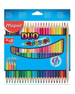 Lapices de colores duo colors x 24 / 48 unidades