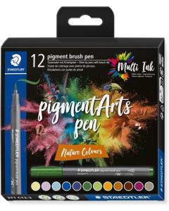 Marcadores punta pincel x12 Pigment Naturales