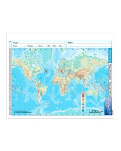 Mapa N°3 x4 unidades PLANISFERIO fisico/politico