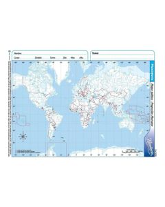 Mapa N°3 x4 unidades PLANISFERIO politico