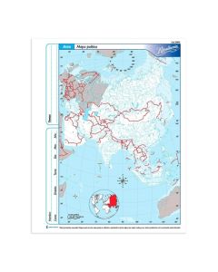 Mapa N°3 x4 unidades ASIA politico