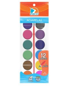 Acuarelas color x12 unidades