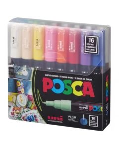 Marcador posca x16 pc-1m 0.7mm colores surtidos