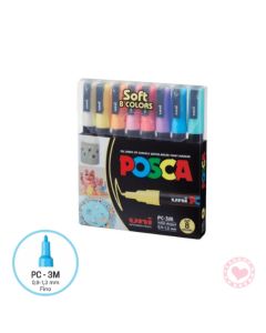 Marcador posca x8 soft pastel pm-3m 1.3mm