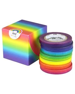 7 cintas rainbow tape gift box 6 mm. x 10 mts.