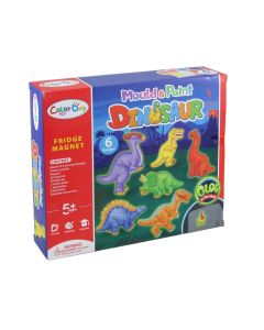 Set Manualidades Molde Y Pintura Dinosaurio Brilla En La Oscuridad