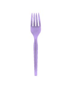 Pack de 5 tenedores plasticos lila pastel