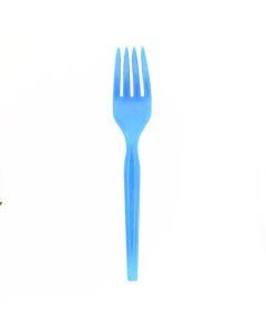 Pack de 5 tenedores plasticos celeste