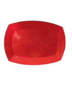 Bandeja plastica apta para microondas roja