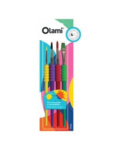 Set x4 pinceles con grip de goma