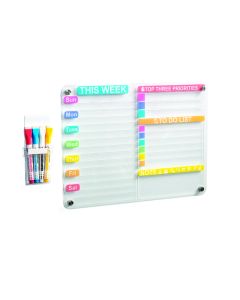 Pizarra planificador acrilica + 4 Marcadores