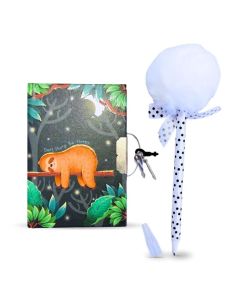 Diario intimo perezoso con boligrafo