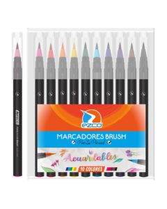 Marcadores acuarelables Ezco Brush Punta Pincel x10 unidades