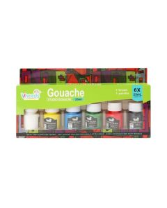 Pintura gouache en frasco x6 unidades