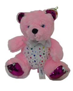 Peluche oso con lentejuelas 27 cm.