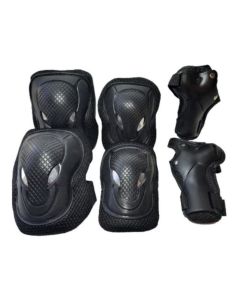 Set Proteccion Coderas, Rodilleras y Muñequeras Negro