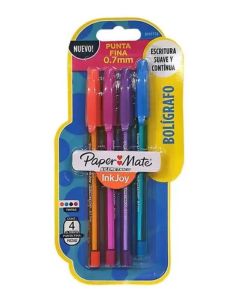 Boligrafo Inkjoy 0,7 x4 unidades