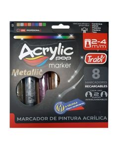 Marcadores Acrylic POP metallic x8