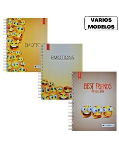 Cuaderno 16x21 120 hojas rayadas emojis 'Varios modelos'