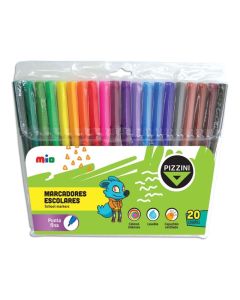 Marcadores escolares x20 unidades