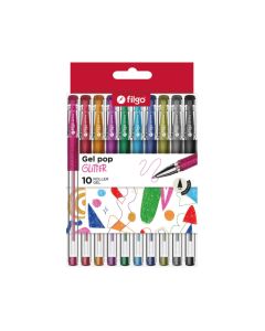 Boligrafo Gel Pop c/glitter x10 unidades