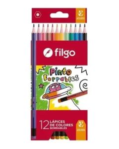 Lapices de Colores Borrables x12 unidades