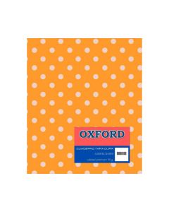 Cuaderno N°3 cuadriculado naranja lunares blancos