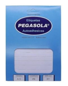 Etiqueta Pegasola N°3011 x 30 planchas