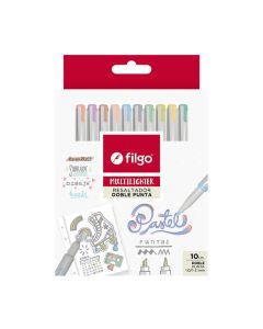 Resaltadores doble punta pastel x10 unidades