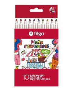 Marcadores escolares 2220 perfumados x10 unid.