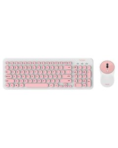 Combo Teclado + Mouse S5600 Rosa Pastel wireless