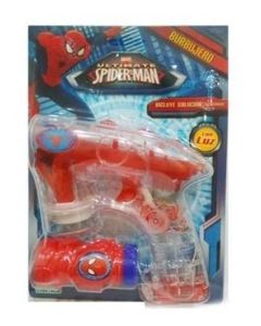 Pistola burbujero spiderman magic bubbles con luz