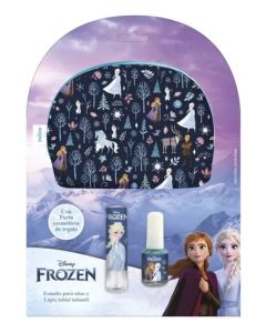 Esmalte para uñas y lapiz labial infantil con portacosmeticos Frozen