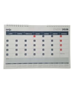 Planner calendario 2026 mensual 46x30 cm.