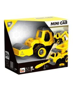 Mini car toy bricks aplanadora Linea construccion