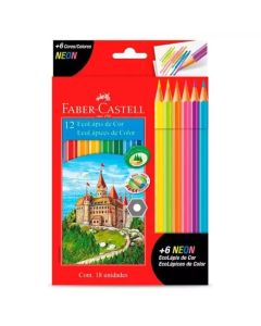 Lapices Largos x12 color + 6 Neon