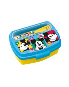 Caja sandwichera con cubiertos mickey