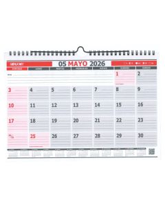 Planner calendario 2026 32 ml. mensual 23x32 cm.