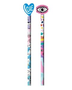 Lapiz con goma forma ojo/love