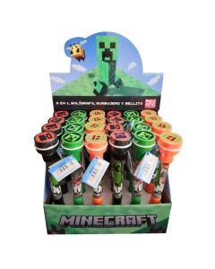 Boligrafo con burbujero y sello minecraft