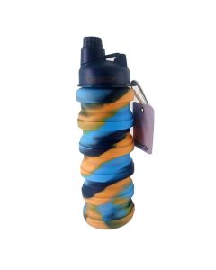 Botella Azul/Naranja Silicona plegable 500 ml