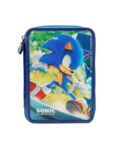 Cartuchera 2 pisos sonic con utiles