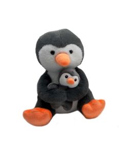 Peluche pingüino con bebé 27cm
