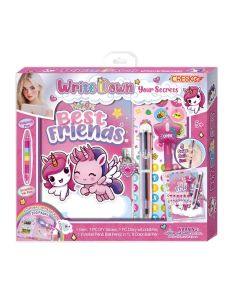 Set Con Diario Intimo Mensaje Secreto 5 Piezas Cresko Rosa Best Friends