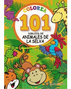 colorea 100 dibujos de animales de la selva