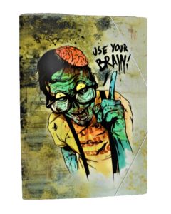 Carpeta 3 Solapas+Elastico Oficio Carton Plastificado Zombie